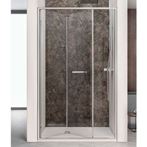 Nisdeur Lacus Ponza Evo Vouwdeur 75x200 Cm Helder Glas Chroom