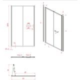 Nisdeur lacus ponza evo vouwdeur 110x200 cm helder glas chroom