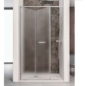 Nisdeur Lacus Ponza Evo Vouwdeur 75x200 Cm Mat Glas Chroom