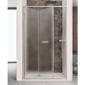 Nisdeur lacus ponza evo vouwdeur 120x200 cm mat glas chroom