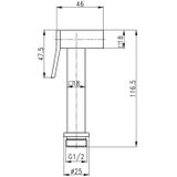 Toiletdouche bws miro met muurhaak vierkant 11.65x4.6 cm chroom