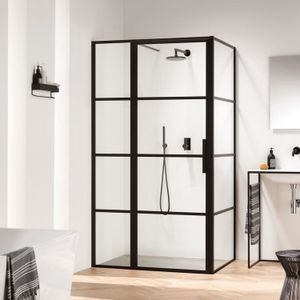 Douchecabine Sealskin Soho 100x80 cm Met Draaideur Rechts Hoekcabine 8 mm Helderglas Mat Zwart