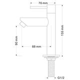 Fonteinkraan Sanilux 15,5x8,8 cm Brons Geborsteld