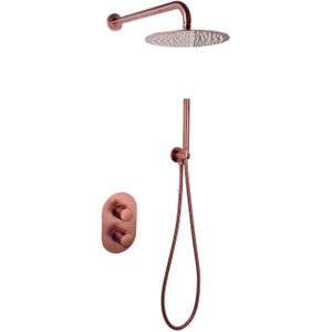 Thermostatische Regendoucheset Sanilux Peralta Inbouw Met Handdouche Brons (incl. inbouwbox)