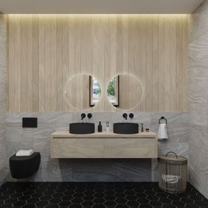 Badkamermeubelset gliss ares 180 cm met waskom corn silk