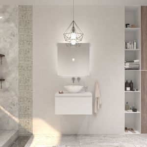 Badkamermeubelset Gliss Eros 70 cm Mat Wit Met Waskom