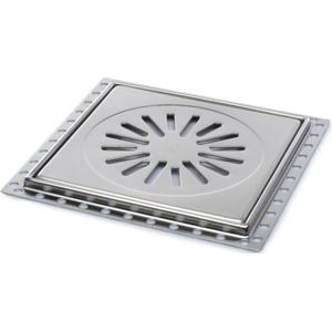 Renovatievloerput Rooster Aquaberg RP20 Met 1 Aansluiting 20x20x0.9 cm RVS