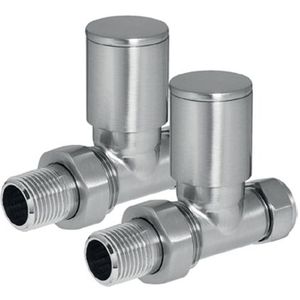 Eh design radiator kraantjes recht gepolijst rvs