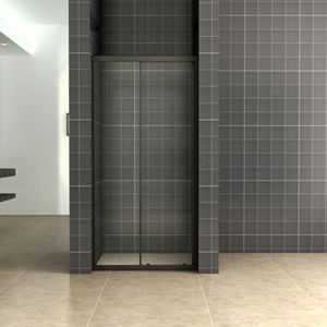 Schuifdeur bws vidrios douchedeur 140x200 cm 8 mm nano mat zwart