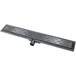 Bws douchegoot flens met uitneembare haarfilter 90x7x6.7 cm gunmetal