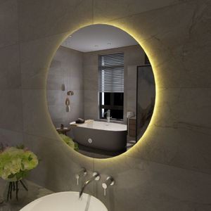 Badkamerspiegel BWS Luse Rond Inclusief Dimbare LED Verlichting 60 cm