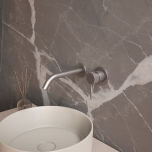 Wastafelmengkraan inbouw bws ridged rvs
