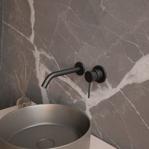 Wastafelmengkraan Inbouw Aquasplash Ridged Mat Zwart