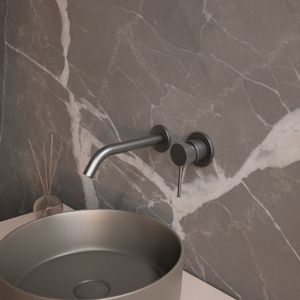 Wastafelmengkraan inbouw bws ridged gunmetal
