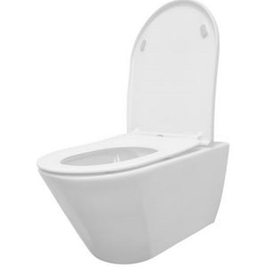 Wandcloset BWS Tia Softclose Rimless met Toiletzitting Mat Wit