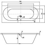 Boss & Wessing - Puerto - Ligbad Inbouw - Mat Wit - Acryl