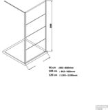 Inloopdouche Aquasplash Frame 100x200 cm 8mm NANO Glas met Raster Geborsteld RVS Aquasplash