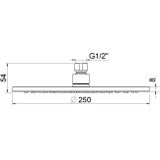 Hoofddouche BWS Cemal Rond 25x0,8 cm Antikalk Geborsteld Koper OP = OP