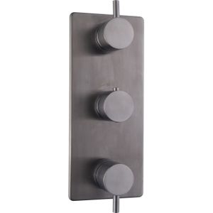 Afbouwdeel douche bws cemal thermostatisch 3-weg gunmetal