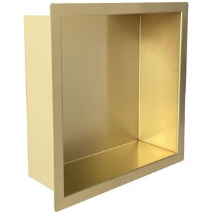 Inbouwnis - Geborsteld Messing - RVS - 30x30x10 cm