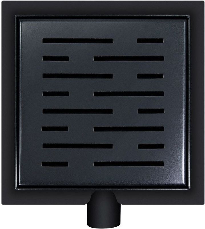 Doucheput bws pozo met zijuitlaat en flens 15 cm mat zwart
