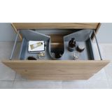 Badmeubelset bws salt 80x39 cm greeploos 2 lades met wastafel 1 kraangat whisky oak