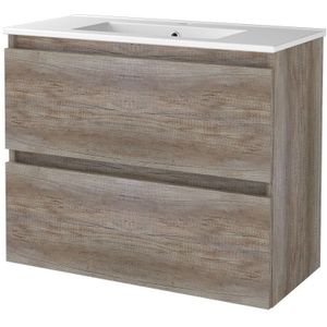 BWS - Salt - Badmeubelset - Scotch Oak - Greeploos - 2 Lades - Wastafel