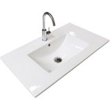 Badmeubelset bws salt 100x39 cm greeploos 2 lades met wastafel 1 kraangat ice white