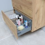 Badmeubelset bws salt 80x39 cm greeploos 2 lades met wastafel acryl whisky oak