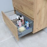 Badmeubelset BWS Salt 80x39cm Greeploos 2 Lades Met Wastafel Acryl 1 Kraangat Whisky Oak