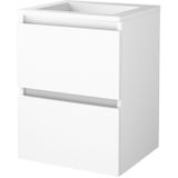 Badmeubelset bws salt 50x46 cm greeploos 2 lades met wastafel acryl ice white