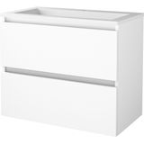 Badmeubelset bws salt 80x46 cm greeploos 2 lades met wastafel acryl 1 kraangat ice white