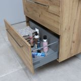 Badmeubelset BWS Salt 50x46cm Met Grepen 2 Lades Met Wastafel Acryl Whisky Oak