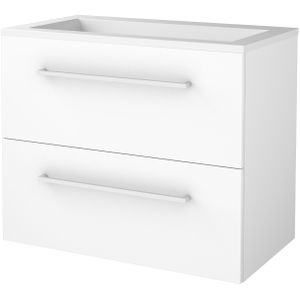 Badmeubelset bws salt 80x46 cm met grepen 2 lades met wastafel acryl ice white