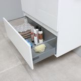 Badmeubelset bws salt 60x46 cm greeploos 2 lades met wastafel hardsteen 1 kraangat ice white