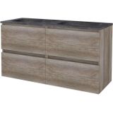 Badmeubelset Aquasplash Salt 120x46cm Greeploos 4 Lades Met Wastafel Hardsteen Scotch Oak Aquasplash