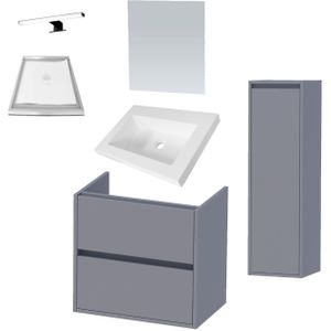 Badkamermeubelset NEXXT Small 60cm Mat Grijs