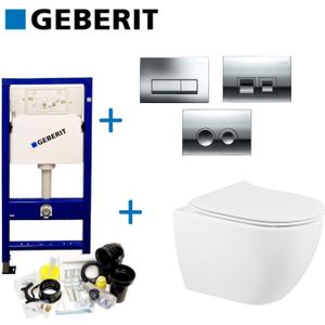 Geberit up100 toiletset set 70 sanindusa sanibold met delta drukplaat