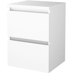 Badmeubelset bws salt 50x46 cm greeploos 2 lades met afdekplaat ice white