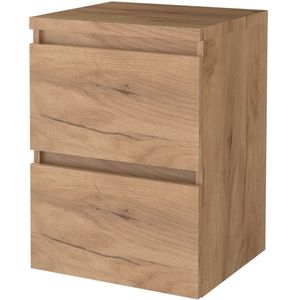 Badmeubelset bws salt 50x46 cm greeploos 2 lades met afdekplaat whisky oak