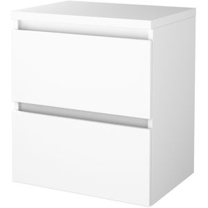 Badmeubelset bws salt 60x46 cm greeploos 2 lades met afdekplaat ice white