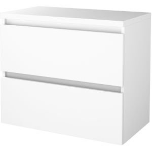 Badmeubelset bws salt 80x46 cm greeploos 2 lades met afdekplaat ice white