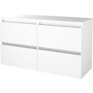 Badmeubelset bws salt 120x46 cm greeploos 4 lades met afdekplaat ice white