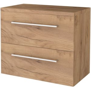 Badmeubelset bws salt 80x46 cm met grepen 2 lades met afdekplaat whisky oak