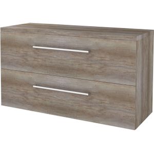 Badmeubelset bws salt 120x46 cm met grepen 2 lades met afdekplaat scotch oak