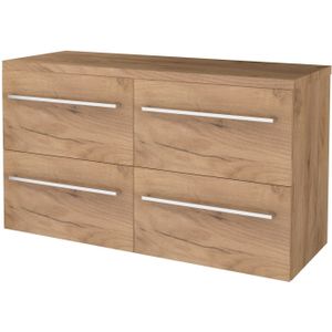 Badmeubelset bws salt 120x46 cm met grepen 4 lades met afdekplaat whisky oak