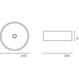 Waskom bws salt 39 cm rond porselein wit