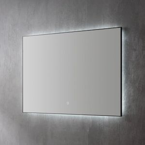 Spiegel sanilux decor met indirecte led verlichting 58x80 cm mat zwart