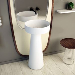 Ideavit - Solidfloat-PE - Waskom Voetstuk - Mat Wit - Solid Surface - 30x30x75 cm
