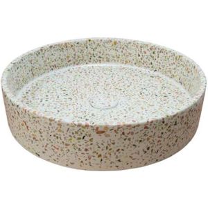 Waskom ideavit idea.smart 42.5x42.5x10 cm rond terrazzo wit